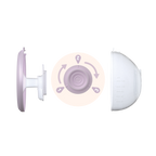 Amaris Slim-Cups parts shown with a visual guide illustrating diaphragm rotation for extended product life.