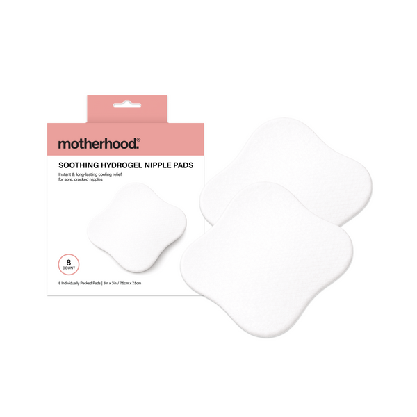 Motherhood Collection Cooling Nipple Pads for Breastfeeding – Soothing Hydrogel Relief for Sensitive Skin (8 Pack)